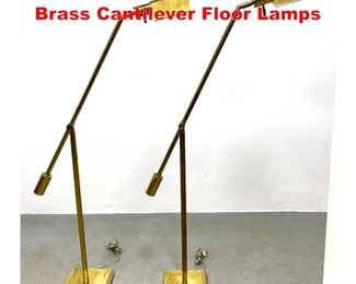 Lot 408 Pair of Frederick Cooper Brass Cantilever Floor Lamps