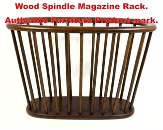 Lot 411 Arthur Umanoff Modernist Wood Spindle Magazine Rack. Authentic Furniture Product mark. 