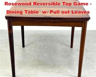 Lot 409 Poul Hundevad Danish Rosewood Reversible Top Game Dining Table w Pull out Leaves