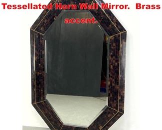 Lot 423 Large Maitland Smith Tessellated Horn Wall Mirror. Brass accent. 