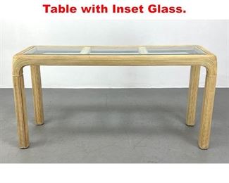 Lot 426 Pencil Reed Console Hall Table with Inset Glass. 