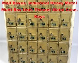 Lot 431 Mail Room Post Office 30 Mail Boxes. Industrial Heavy Metal Multi Box Unit. Thinner Metal Case. Keys