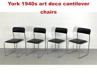 Lot 442 Set 4 W and J Sloane New York 1940s art deco cantilever chairs