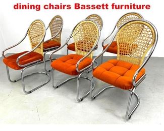 Lot 451 Set 6 Wicker back Chrome dining chairs Bassett furniture