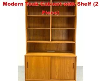 Lot 459 Poul Hundevad Danish Modern Teak Cabinet with Shelf 2 Piece