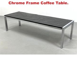 Lot 462 Modernist Faux Slate Chrome Frame Coffee Table. 