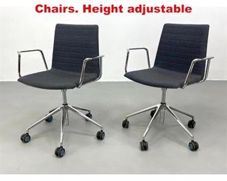 Lot 476 Pair Chrome Frame Office Chairs. Height adjustable