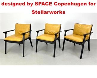 Lot 482 3pc Ren dining chair designed by SPACE Copenhagen for Stellarworks