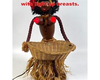 Lot 496 50s Vintage Hula girl lamp with light up breasts. 