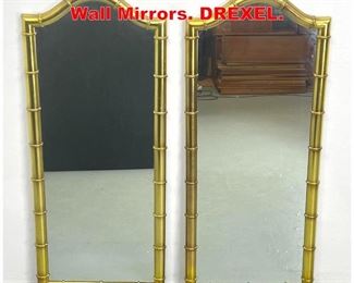 Lot 498 Pair Faux Bamboo Framed Wall Mirrors. DREXEL.