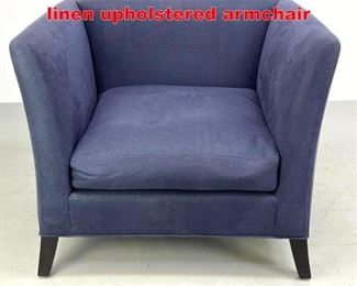 Lot 504 SHELTON MINDEL blue linen upholstered armchair