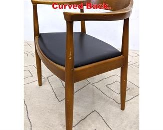 Lot 505 Wegner Style Arm Chair. Curved Back. 