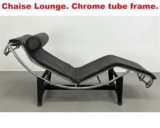 Lot 521 Le Corbusier style Gravity Chaise Lounge. Chrome tube frame. 