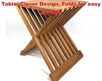 Lot 536 Teak Folding Stool Bench Table. Clever Design. Folds for easy storage