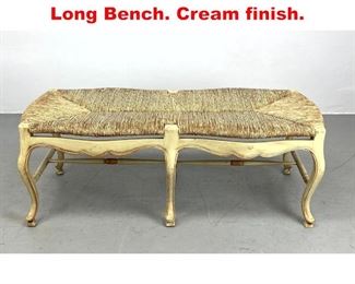Lot 556 Country French Rush Top Long Bench. Cream finish. 