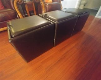 3 section cube ottoman with serving trays $100 for the set