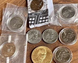 Gerald Ford Dollar Coin, (2) Susan B Anthony Dollars, Uncirculated State Quarters - Arizona Washington, & More