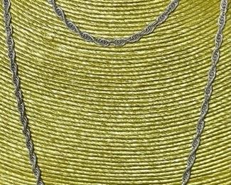 Vintage Milor Italy Sterling Silver Rope Chain Necklace - Weighs 30.3 Grams Total