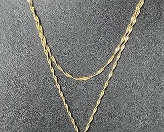 Vintage Milor Italy 14k Gold Chain With Heart Pendant - Weighs 8.4 Grams Total