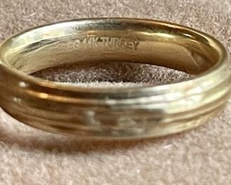 Vintage 14k Yellow Gold Ring Turkey EG Size 6 (as Is) - Weighs 1.2 Grams