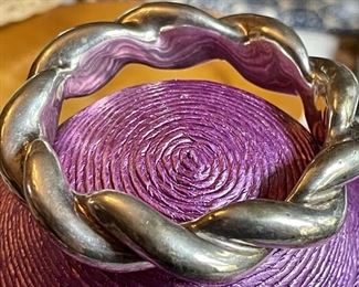 Vintage Signed Sterling Silver GW Israel 925 Cuff Bangle Bracelet - Total Weight 48 Grams