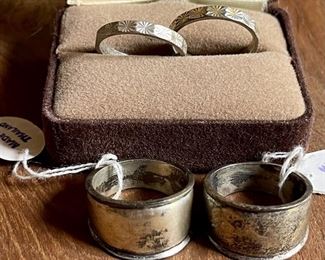 (4) Sterling Silver Rings - (2) From Thailand Size 8 And (2) From Milor Italy Size 7 And 7.5 -weigh 18.1 Grams