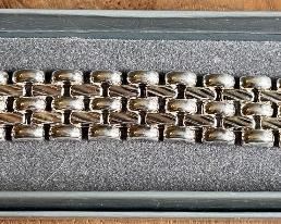 Sterling Silver Panel Link Bracelet - Weighs 46.4 Grams