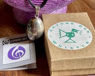 Sterling Silver Harmony Ball Chiming Sphere On Satin Cord Necklace