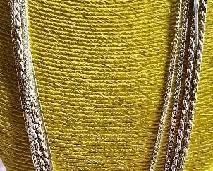 (3) Assorted Italy Sterling Silver Milor Rope (as Is), Herringbone, And Chain Link Necklaces - Weighs 80.4 G