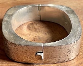 Sterling Silver Mexico Modernist Bangel Bracelet - Weighs 56.5 Grams