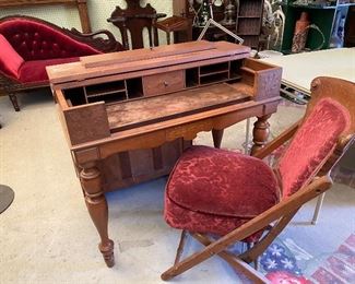 Antique desk and chair 