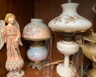 Large collection of antique lamps