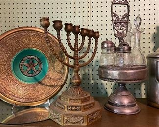 Menorahs and other Jewish memorabilia 
