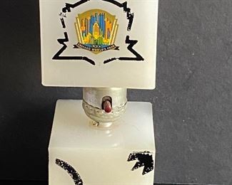 Houze Cube World's Fair- Century of Progress Lamp - RARE! What a collector's item! Wow!! Measures about 8.75-9" high and does have some paint loss/wear. No cord. 