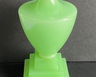 Art Deco Jadeite Houze Lamp or Art Deco Nile Green Houze Lamp measuring 12" and does not have the electrical component. 