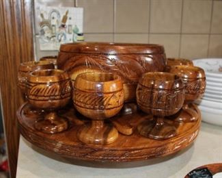 WOODEN PUNCH BOWL