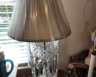 Crystal and glass lamp