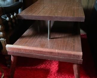 MCM Entablevwith Smaller Upper Shelf.  Legs have Copper Feet