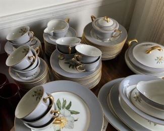 Golden Peony China Set by Princess China