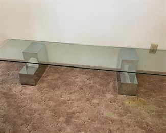2 Sets of Vintage Silver Base with Glass Shelf  