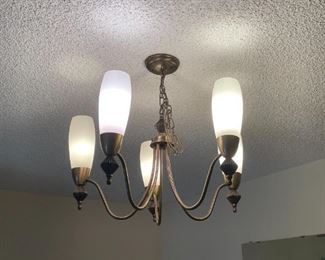 Vintage Chandelier Gold & White