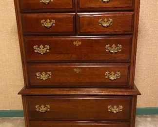 Mahogany chest on chest