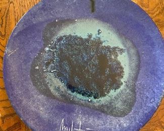 Vintage McCarty cobalt plate with water bottom