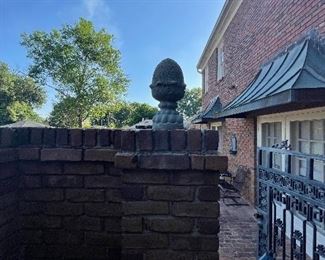 Pair of concrete pineapples