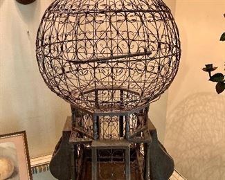 Victorian hot air balloon style birdcage