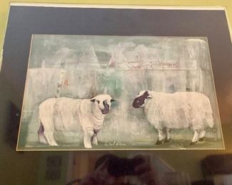 LaNeil wilson signed watercolor sheep