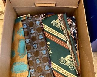 Large box of vintage neck ties