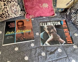 Large lp record collection with jazz albums