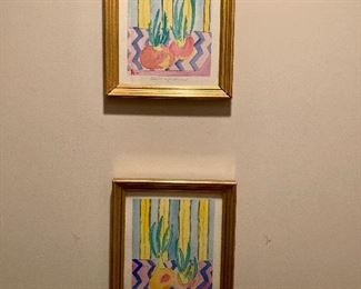 Pair of Ben South watercolors