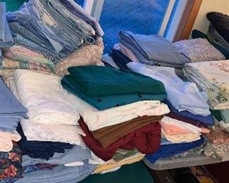 Linens - sheets - most single flat sheets saved for quilting